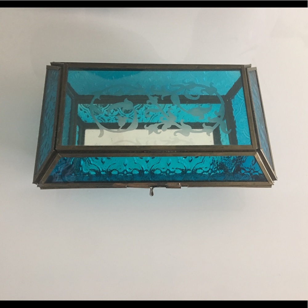 Handmade Up cycle Stained Glass Jewelry box